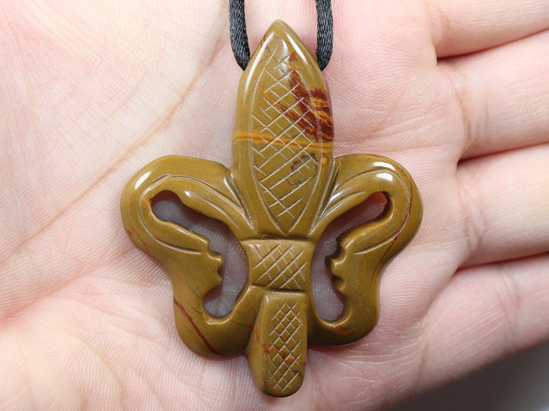 jasper with cord or silver 925