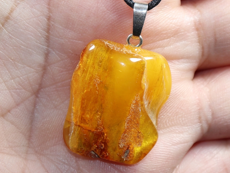 amber with cord or silver 925