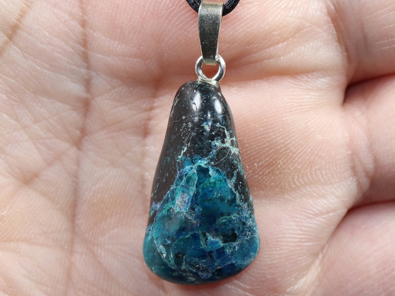 Chrysokoll mit Band oder Silber 925