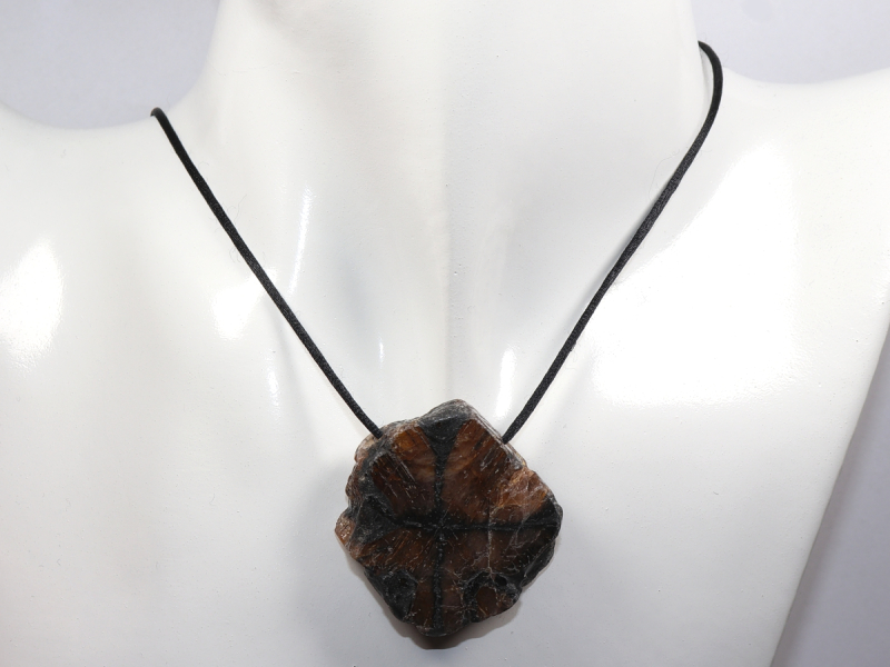 cross stone with cord or silver 925