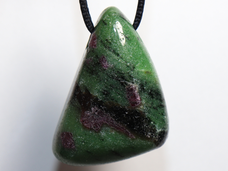 ruby in zoisite with cord or silver 925