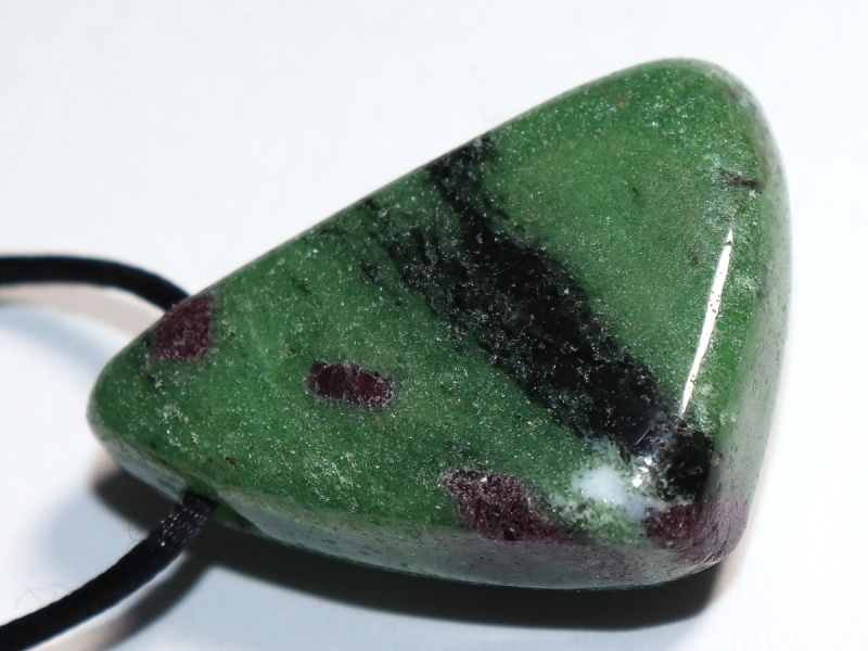 ruby in zoisite with cord or silver 925