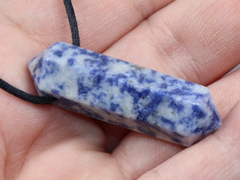 sodalite with cord or silver 925