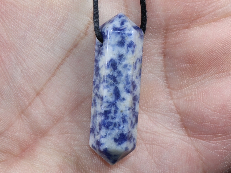 sodalite with cord or silver 925