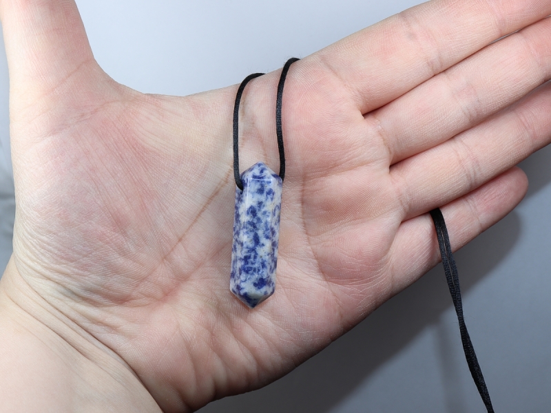 sodalite with cord or silver 925