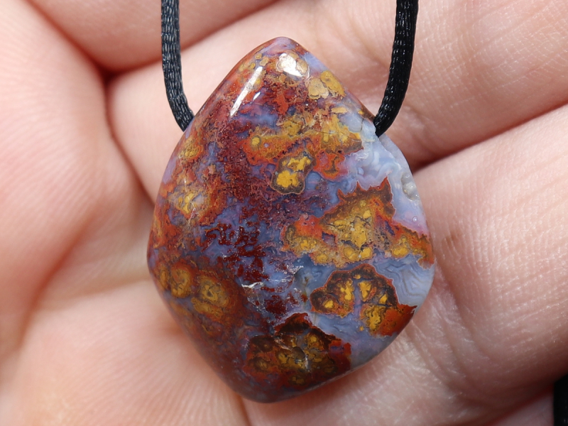 jasper-chalcedony with cord or silver 925