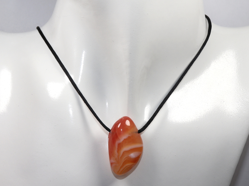 carnelian-agate with cord or silver 925