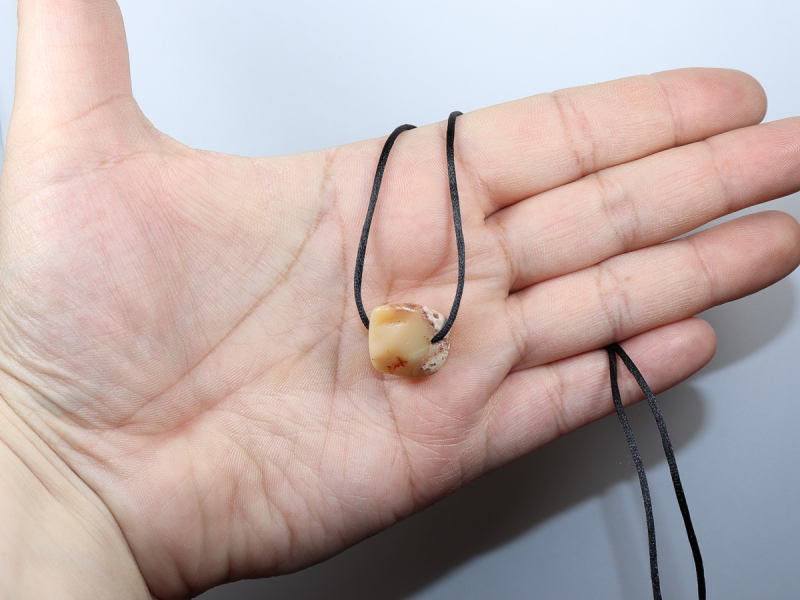 fire opal with cord or silver 925
