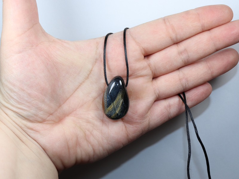 Falkenauge mit Tigerauge mit Band oder Silber 925