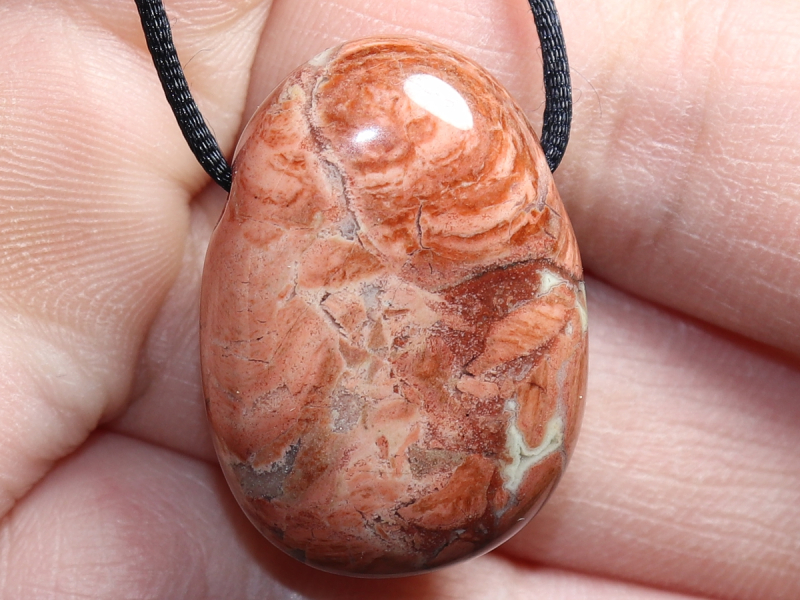 brecciated jasper with cord or silver 925