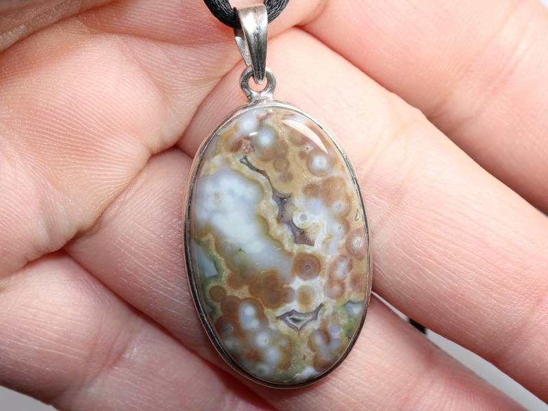 ocean jasper with cord or silver 925