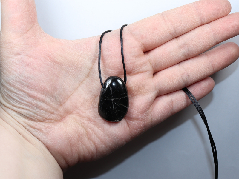 hypersthene with cord or silver 925