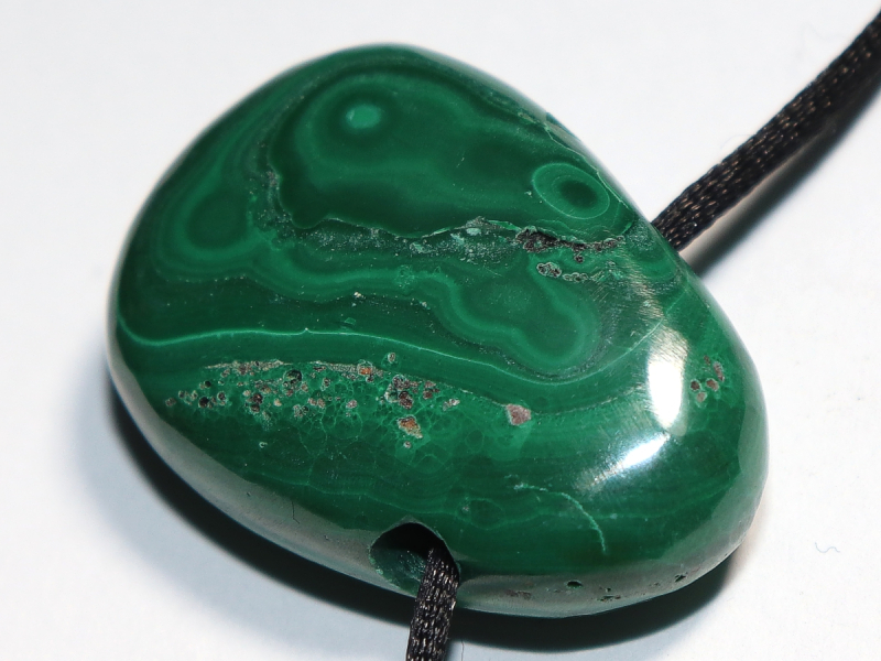 malachite with cord or silver 925