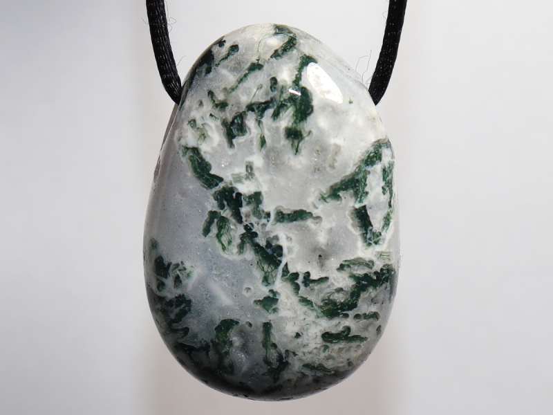 tree agate with cord or silver 925