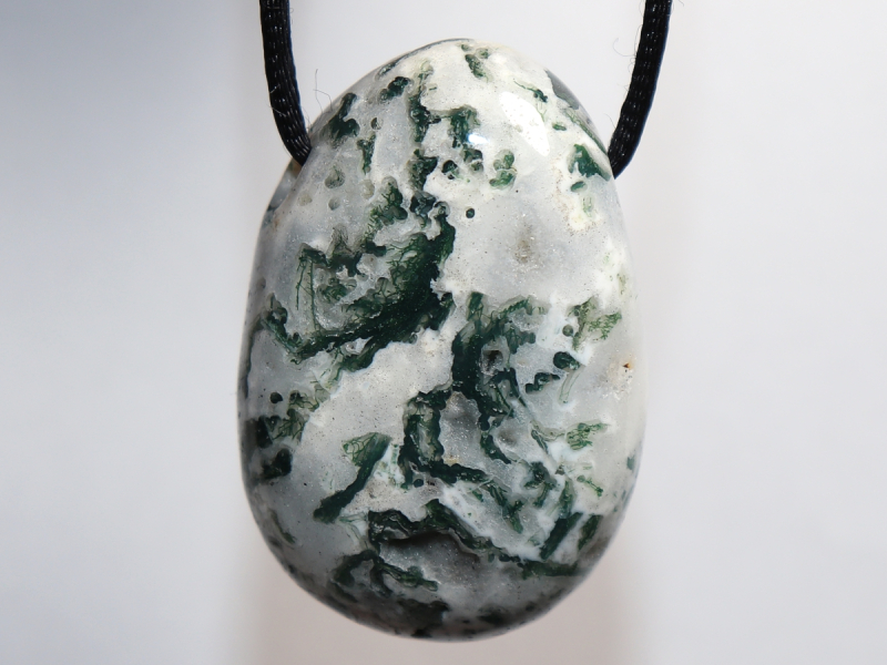 tree agate with cord or silver 925