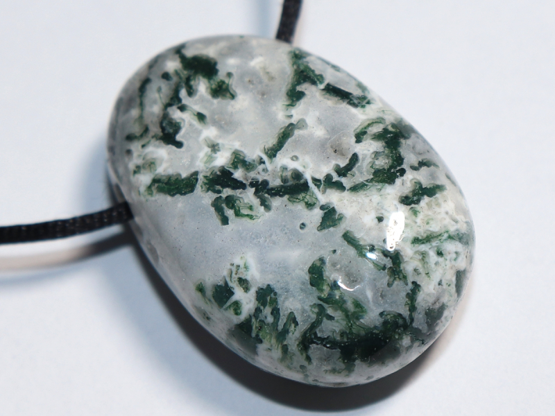 tree agate with cord or silver 925