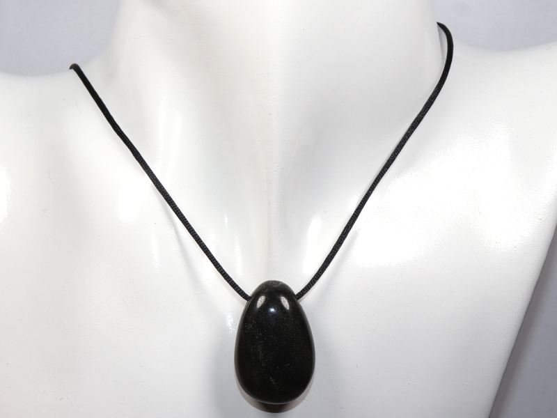 gold obsidian with cord or silver 925