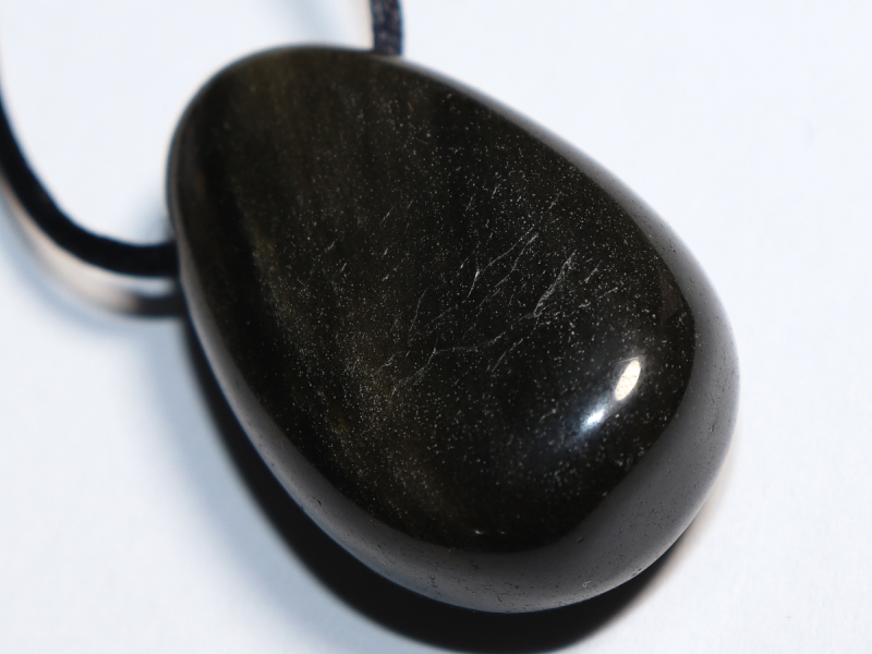 gold obsidian with cord or silver 925