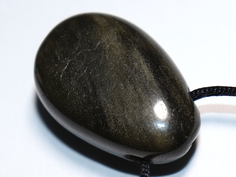 gold obsidian with cord or silver 925