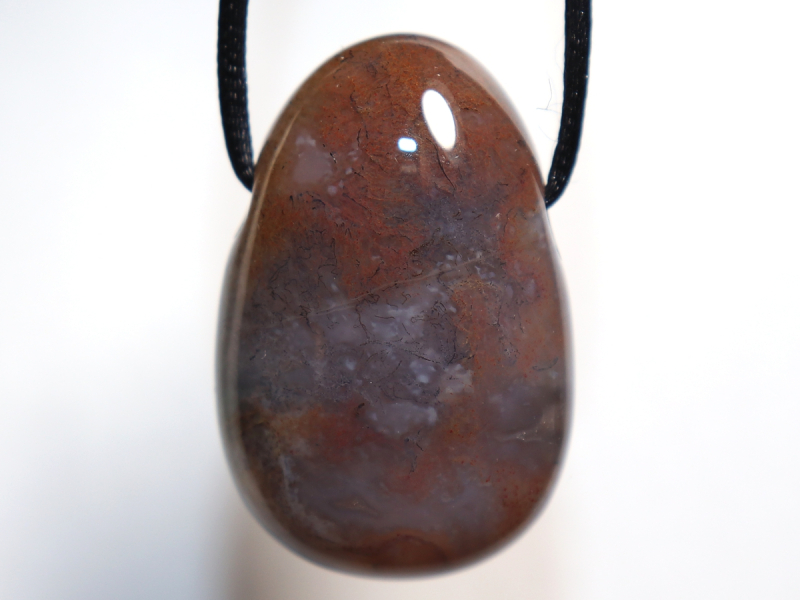 indian agate with cord or silver 925