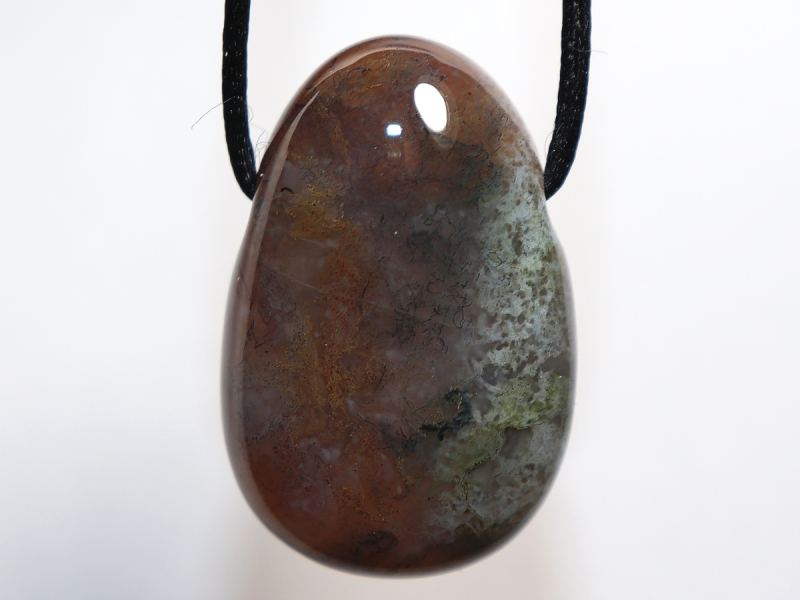 indian agate with cord or silver 925