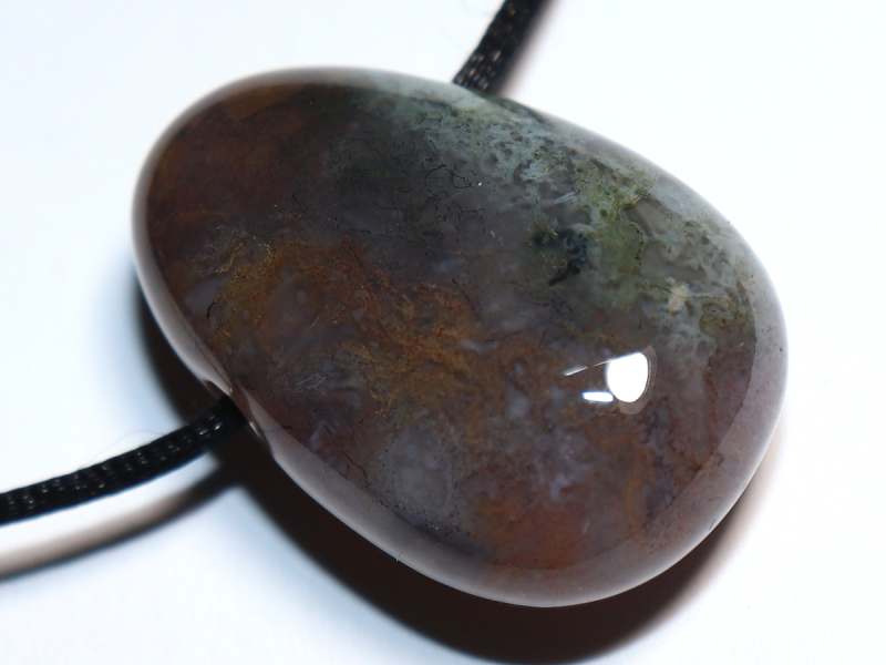 indian agate with cord or silver 925