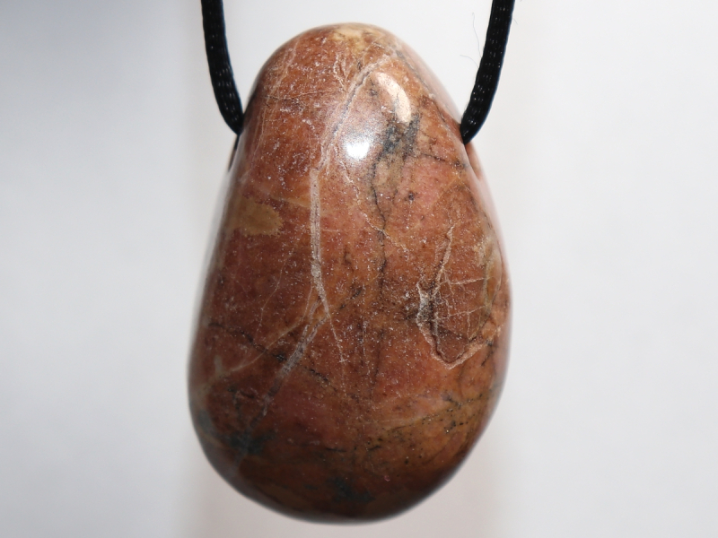 rhodonite with cord or silver 925