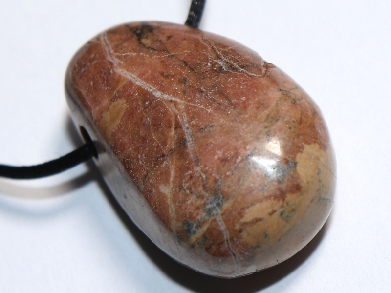 rhodonite with cord or silver 925