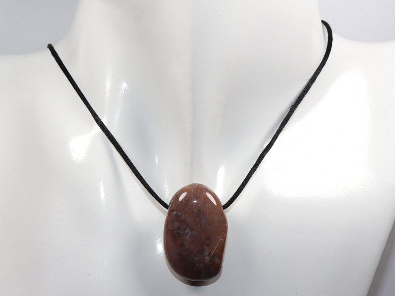 indian agate with cord or silver 925