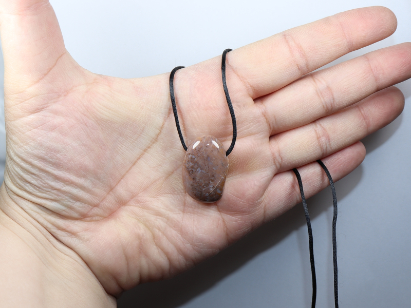 indian agate with cord or silver 925