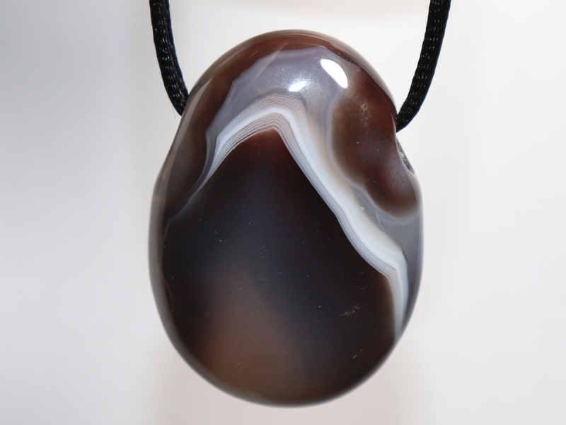 Botswana agate with cord or silver 925