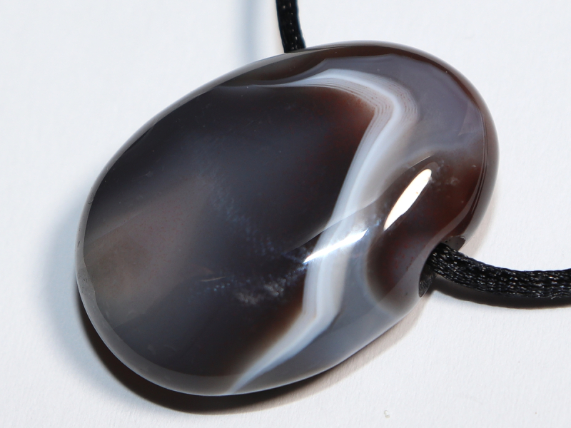 Botswana agate with cord or silver 925