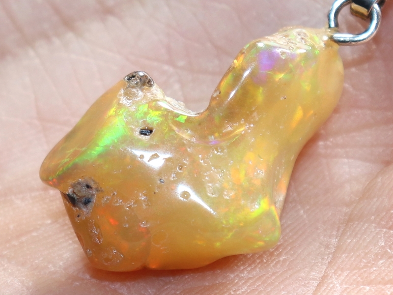 precious opal with cord or silver 925