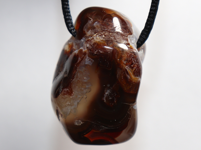 fire agate with cord or silver 925