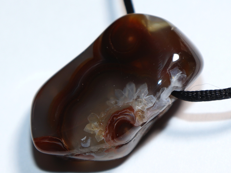 fire agate with cord or silver 925