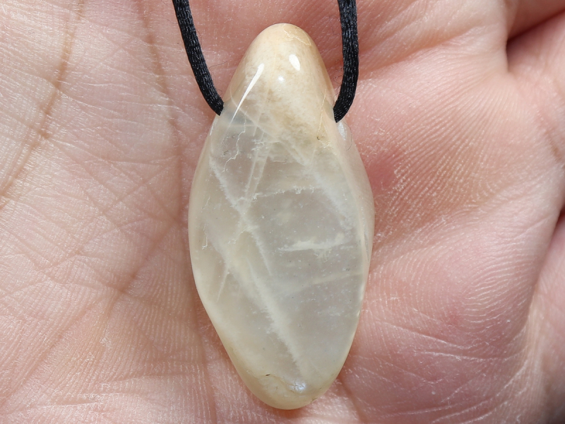 moonstone with cord or silver 925
