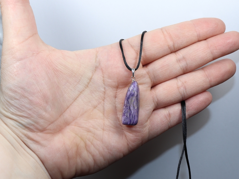 charoite with cord or silver 925