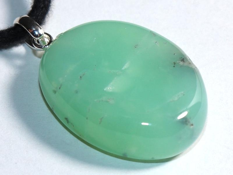 Chrysoprase on cord