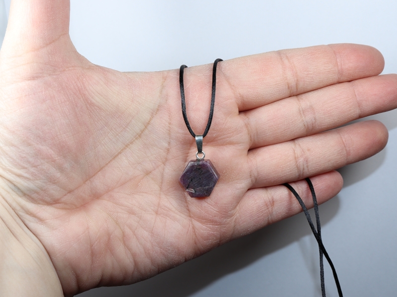 ruby with cord or silver 925