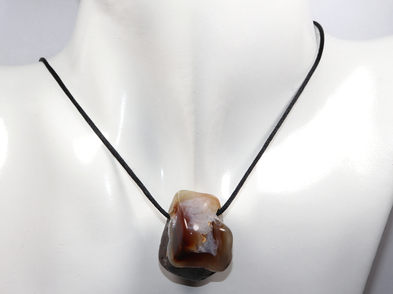 fire agate with cord or silver 925