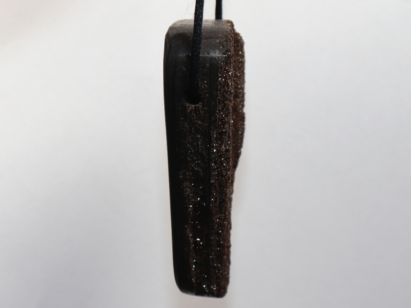 petrified wood with rock crystal with cord or silver 925