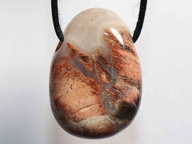 Breckzienjaspis mit Band oder Silber 925