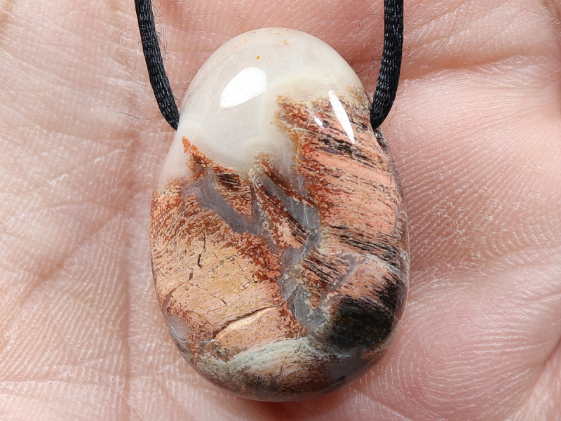 Breckzienjaspis mit Band oder Silber 925
