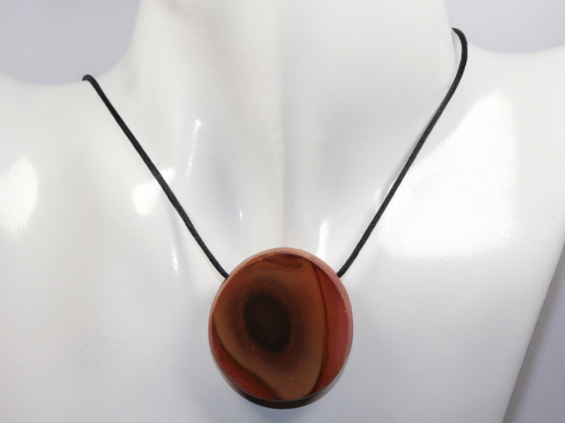 polychrome jasper with cord or silver 925