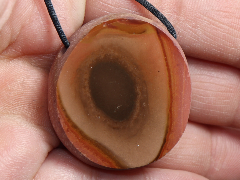 polychrome jasper with cord or silver 925