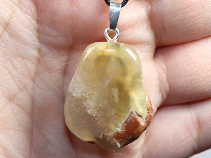 amulet stone with cord or silver 925