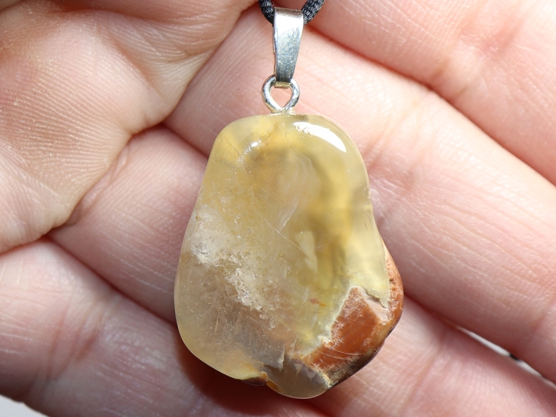 amulet stone with cord or silver 925