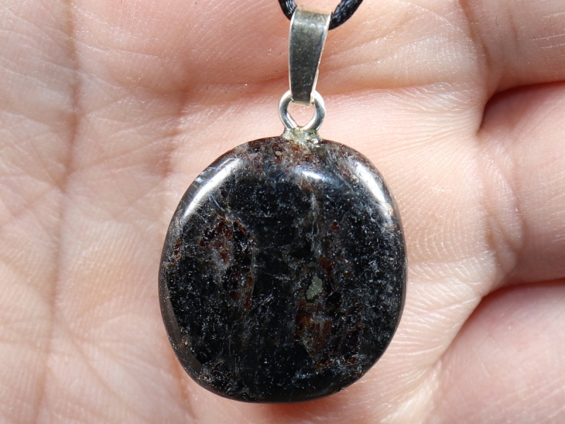 anthophyllite with cord or silver 925
