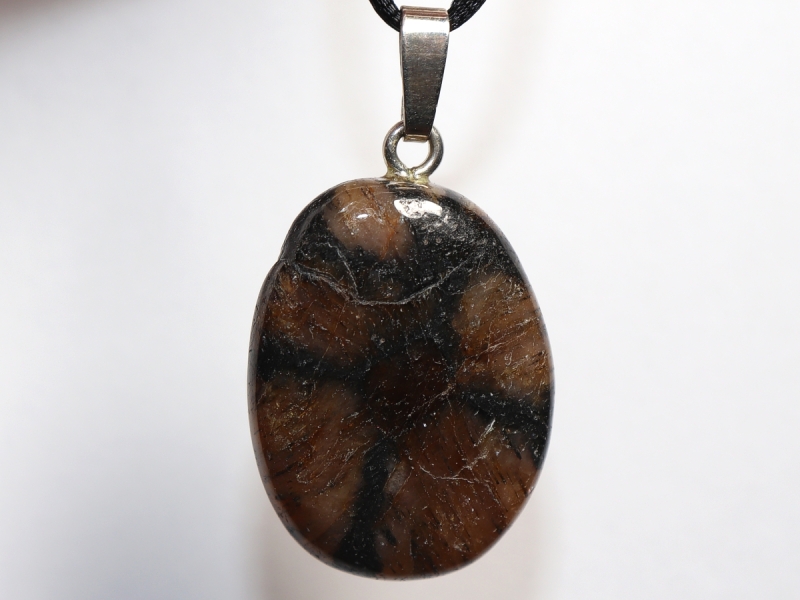 cross stone with cord or silver 925