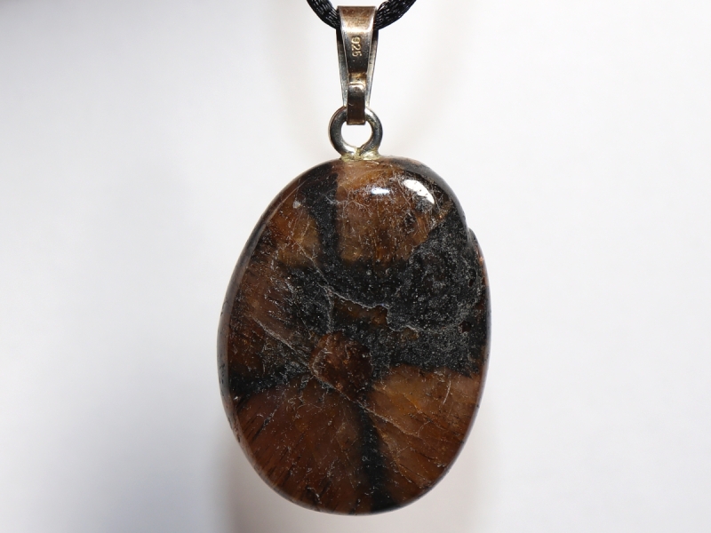 cross stone with cord or silver 925